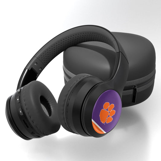 Clemson Tigers Stripe Wireless Over-Ear Bluetooth Headphones