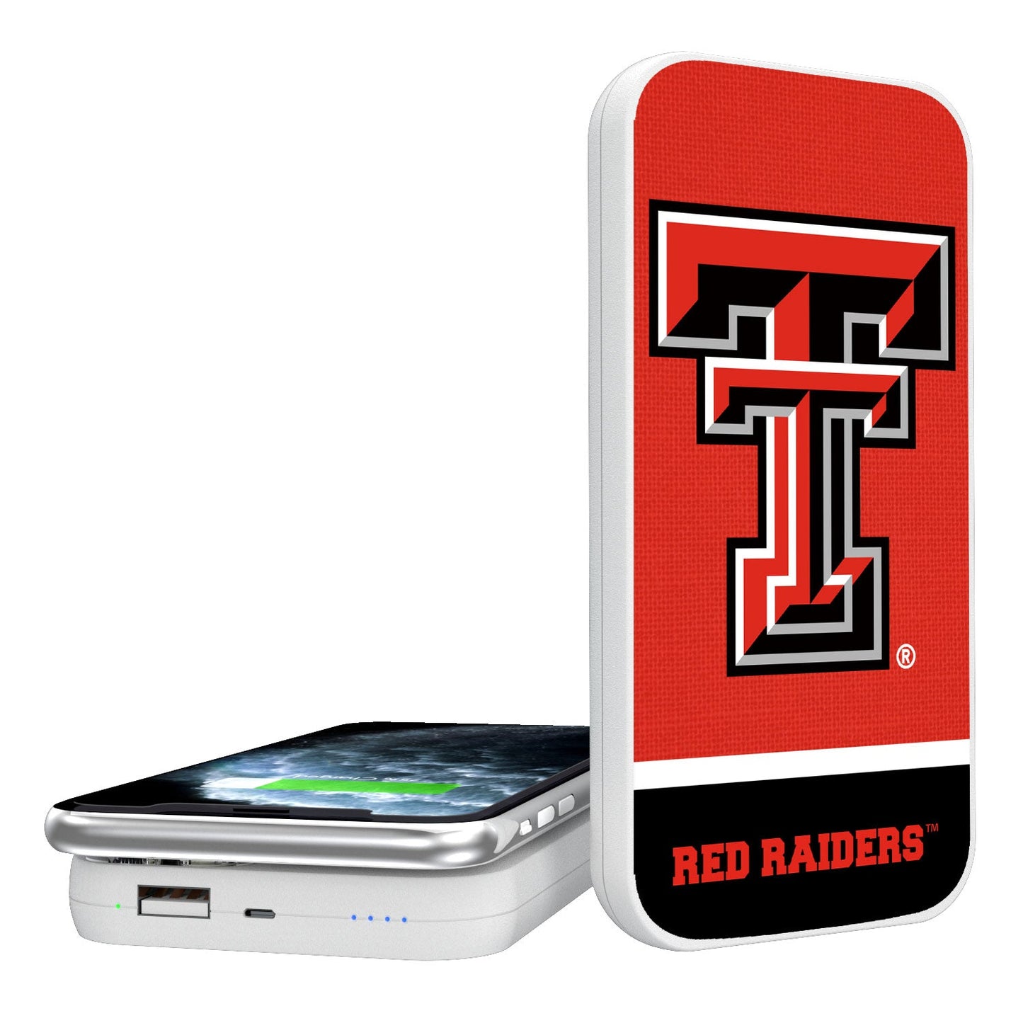 Texas Tech Red Raiders Solid Wordmark 5000mAh Portable Wireless Charger