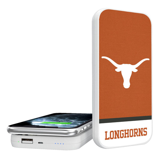 Texas Longhorns Solid Wordmark 5000mAh Portable Wireless Charger