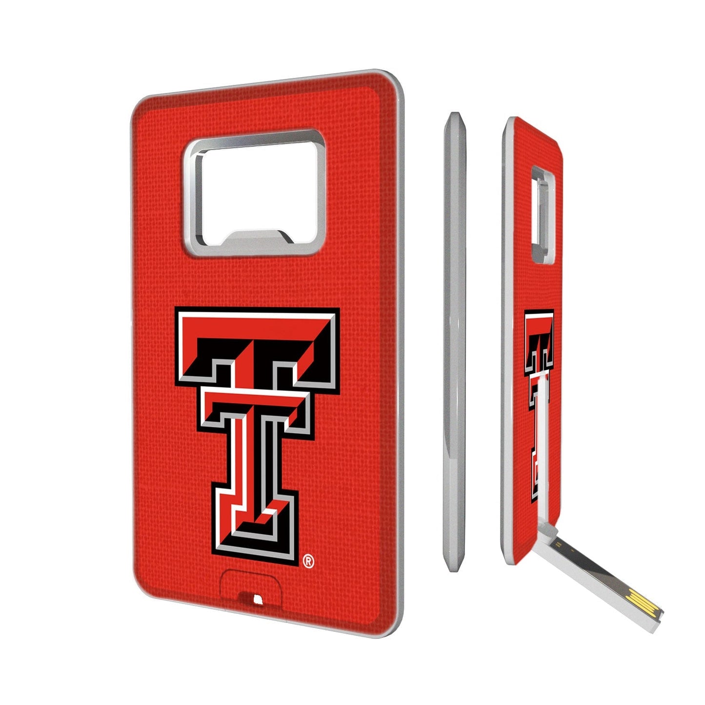 Texas Tech Red Raiders Solid Credit Card USB Drive with Bottle Opener 16GB