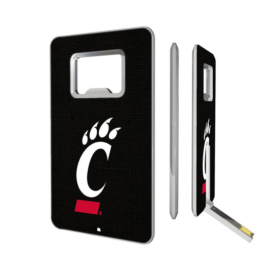 Cincinnati Bearcats Solid Credit Card USB Drive with Bottle Opener 16GB