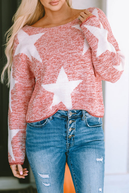 Katharine Star Spangled Casual Knit Sweater-0