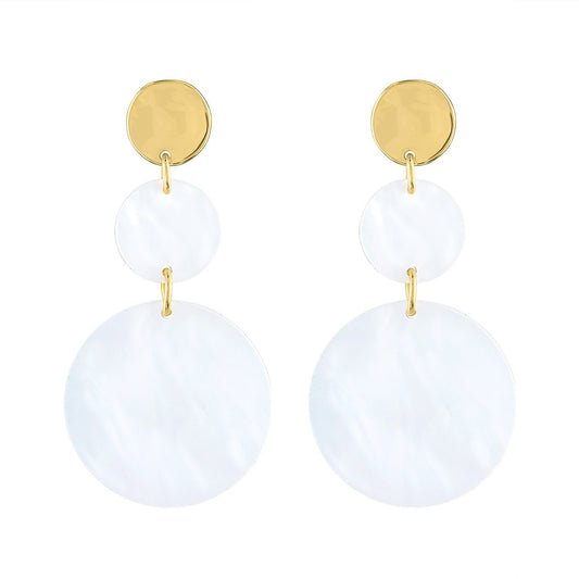 White Circle Trio Earrings