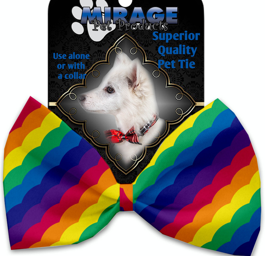 Scalloped Rainbow Pet Bow Tie