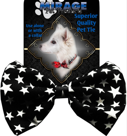 Dog Bow Tie, Black and White Stars