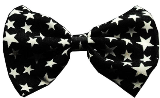 Dog Bow Tie, Black and White Stars