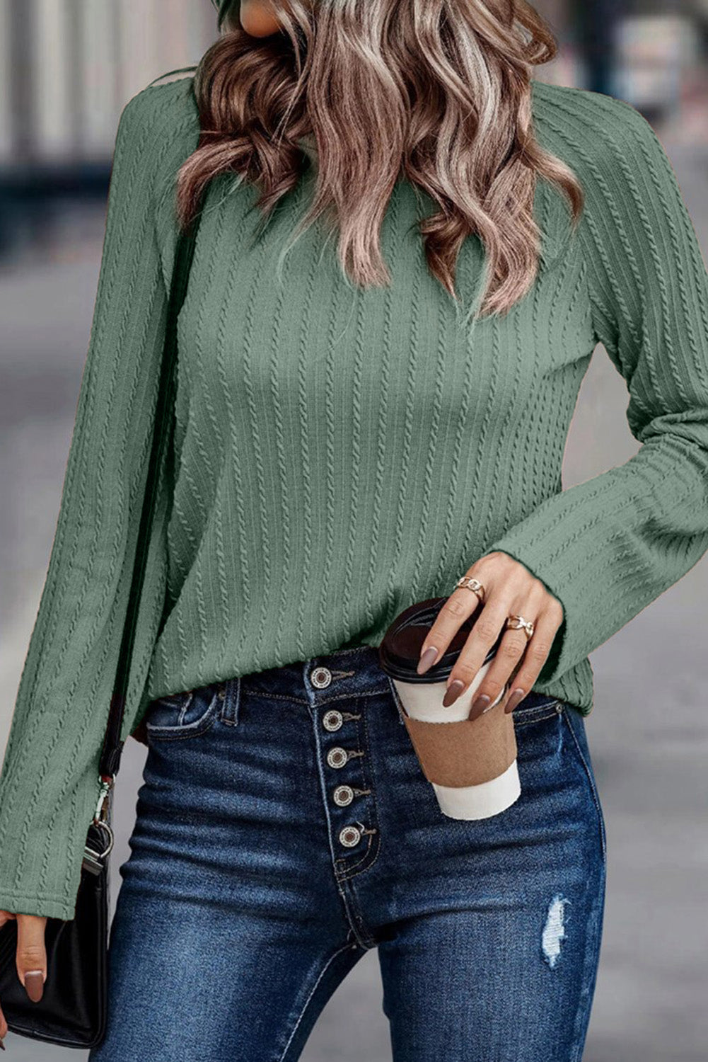 Sawyer Ribbed Round Neck Knit Long Sleeve Top-8