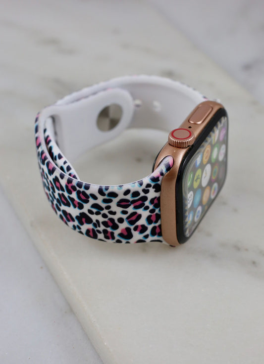 Multi Colored Leopard Apple Watch Band
