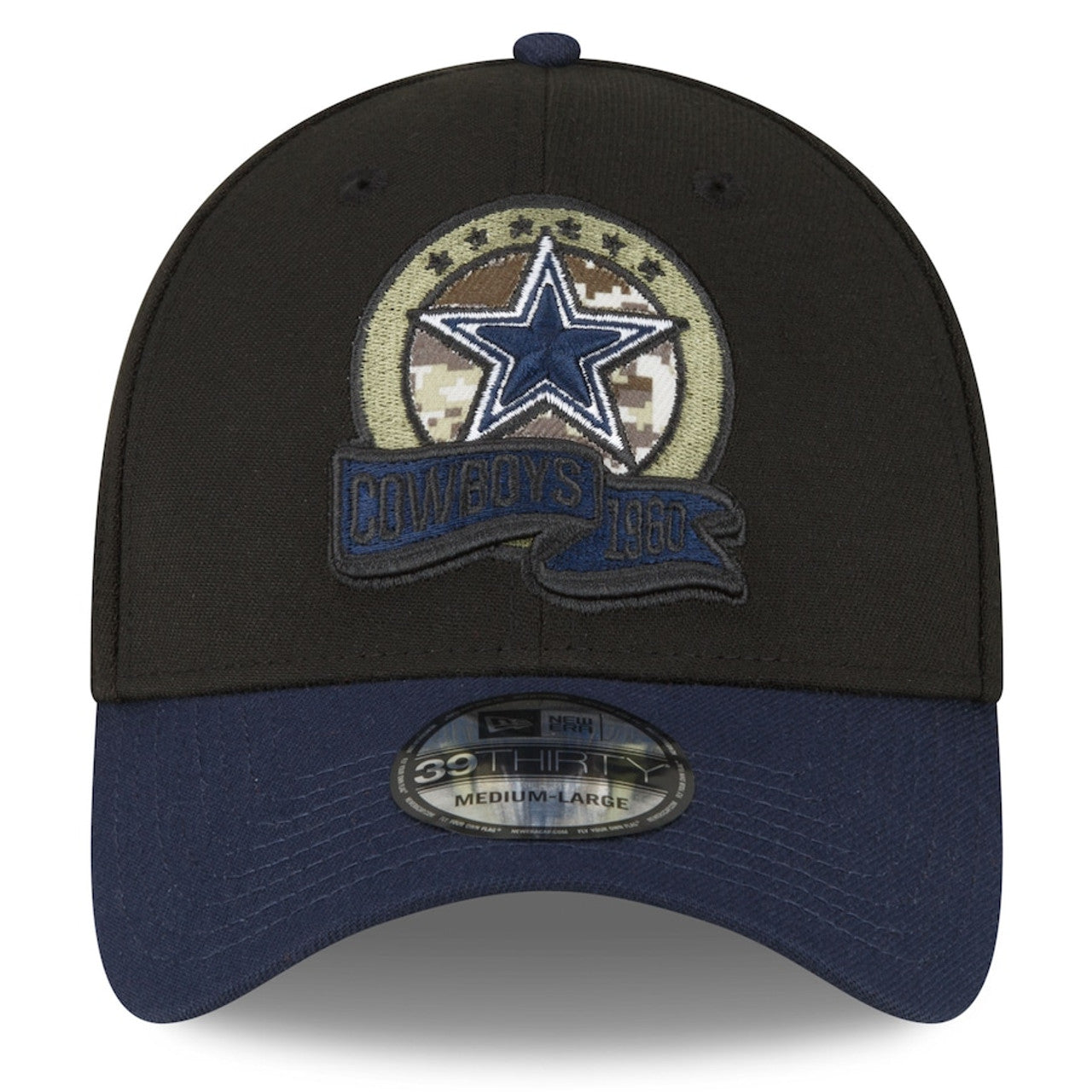 Dallas Cowboys Men's New Era Black/Navy 2022 Salute To Service 39THIRTY Flex Hat
