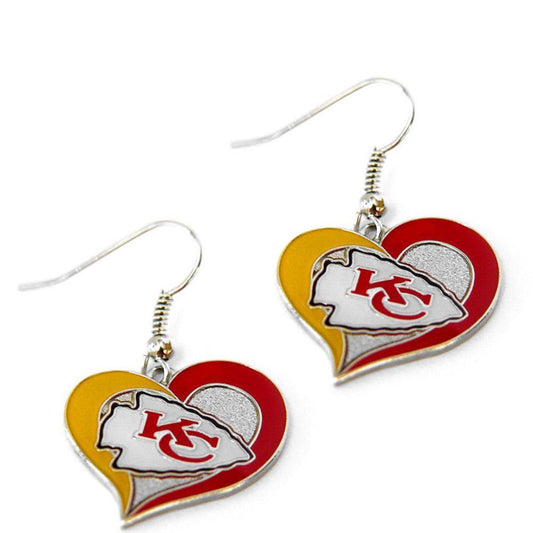Kansas City Chiefs Swirl Heart Earrings