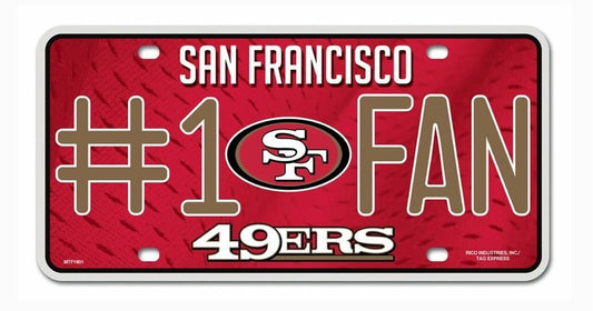 San Francisco 49ers #1 Fan Metal License Plate