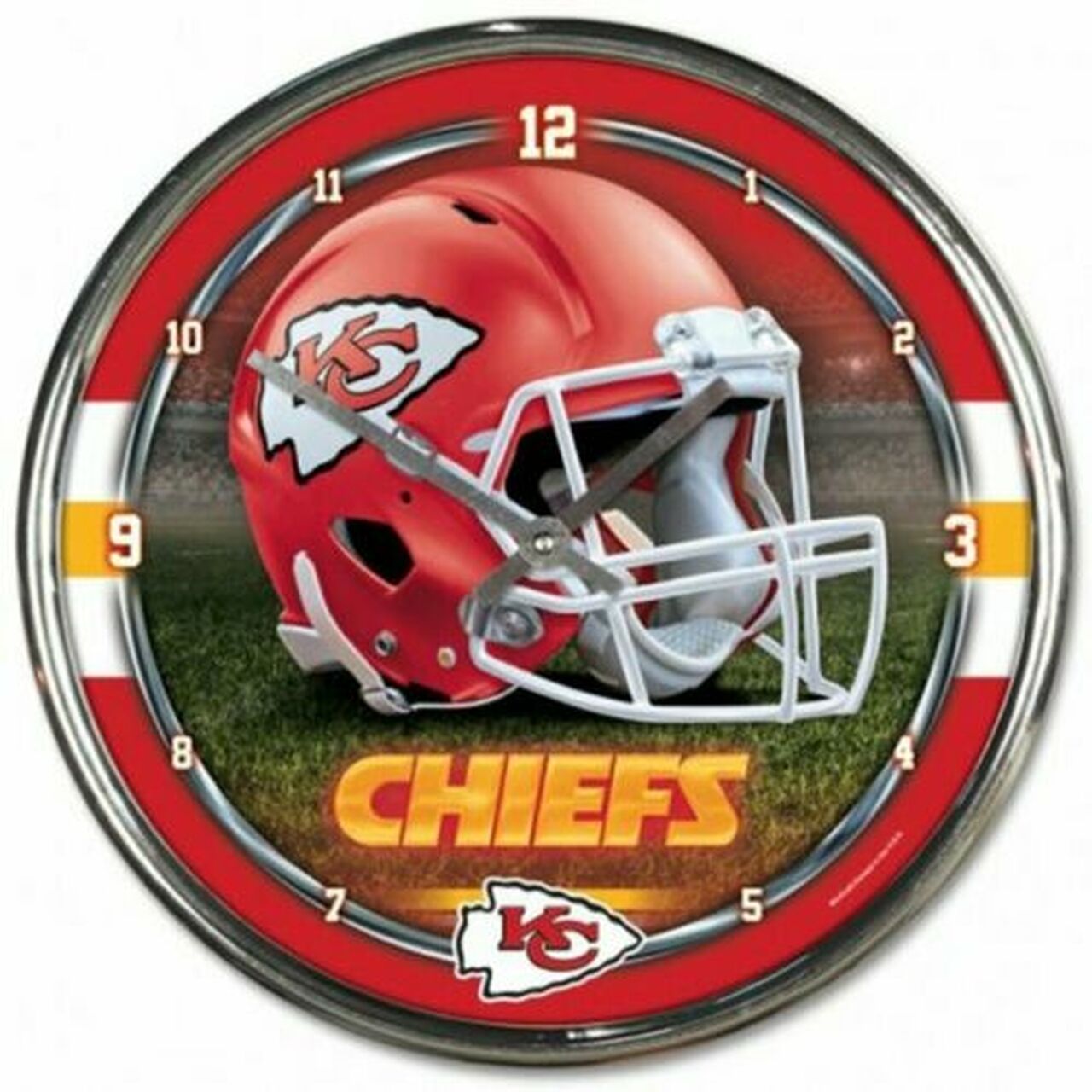 Kansas City Chiefs Chrome Clock