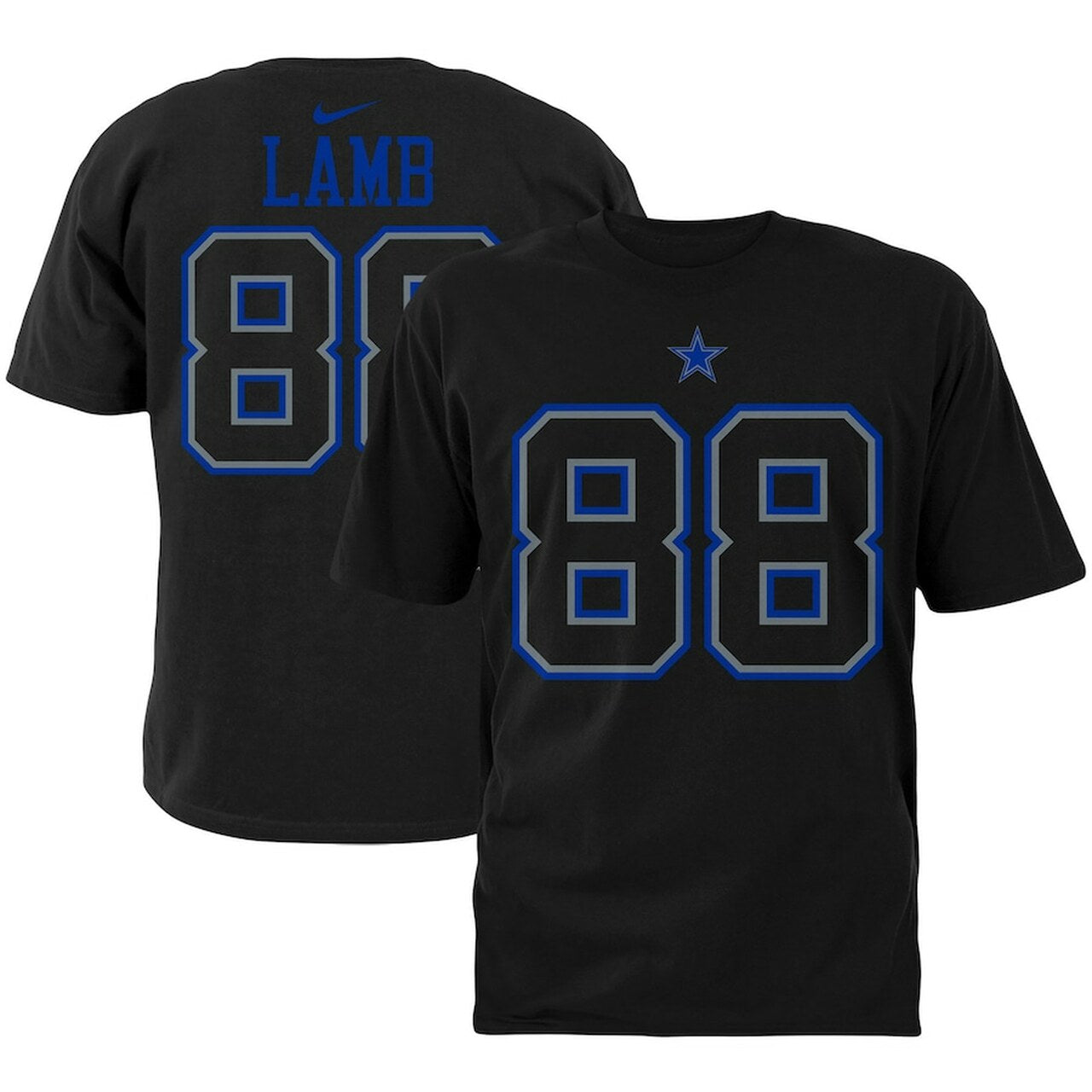 Dallas Cowboys CeeDee Lamb Nike Black Player Name & Number T-Shirt