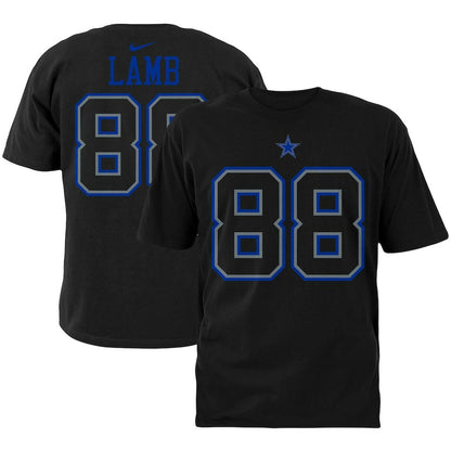 Dallas Cowboys CeeDee Lamb Nike Black Player Name & Number T-Shirt